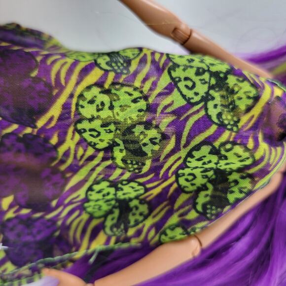 Monster High Doll Clawdeen‎ Generation 1 Skull Shores Wolf Swimsuit Dress Purple - Picture 12 of 12